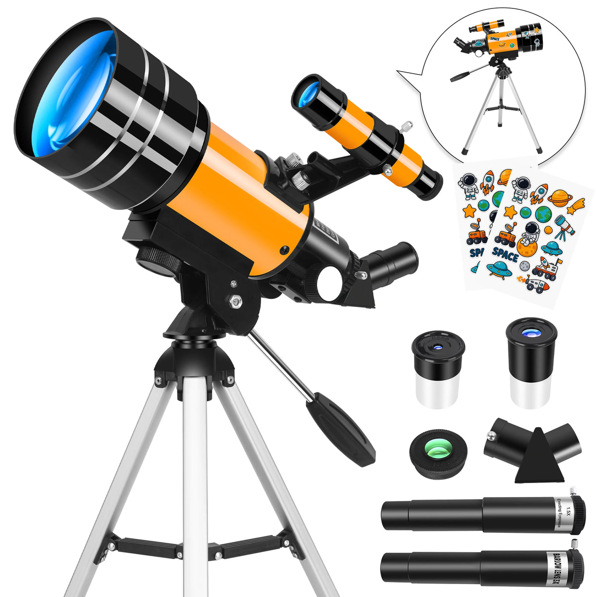Compact Astronomical Telescope For Nature Observation And Camping Use