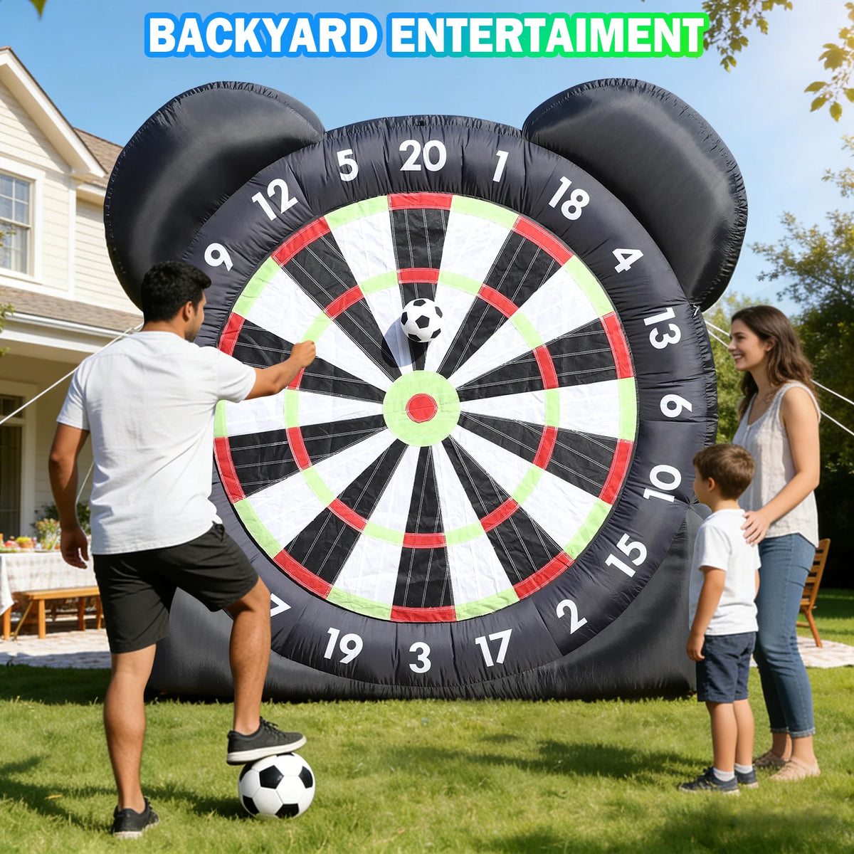 King Inflatable Soccer Dart Board With Blower And 8 Balls