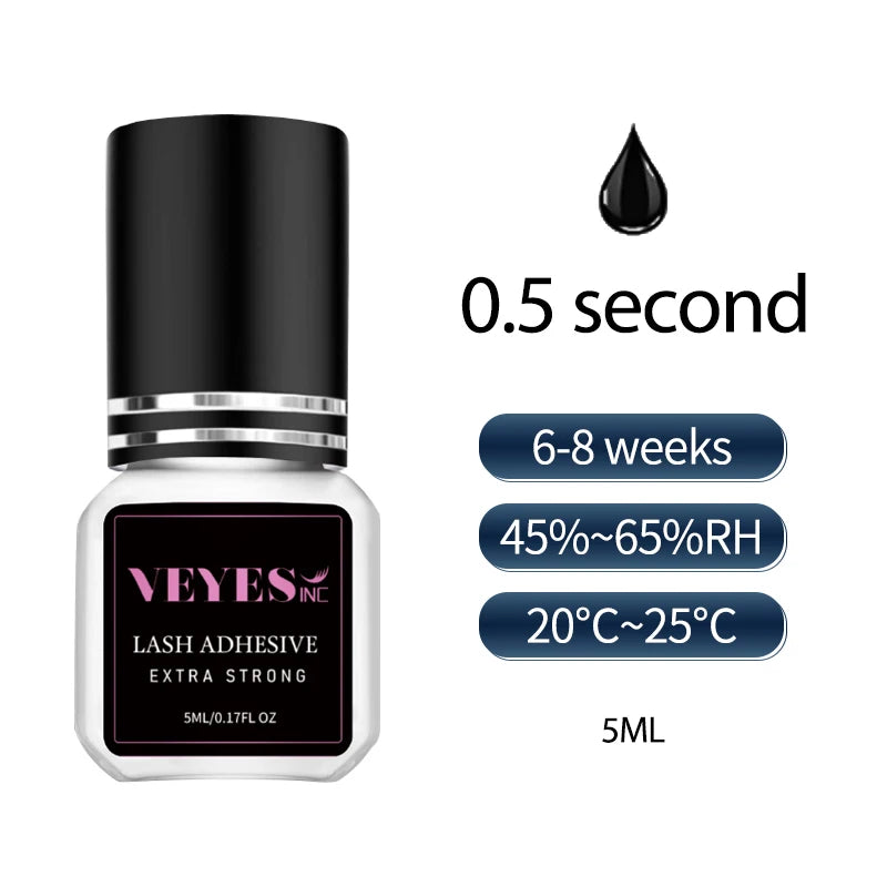 Veyes Inc 5ml Eyelash Extensions Glue Veyelash 1-2 Second Fast Drying Lash Adhesive 7 Weeks Retention Volume Glue Makeup Tools