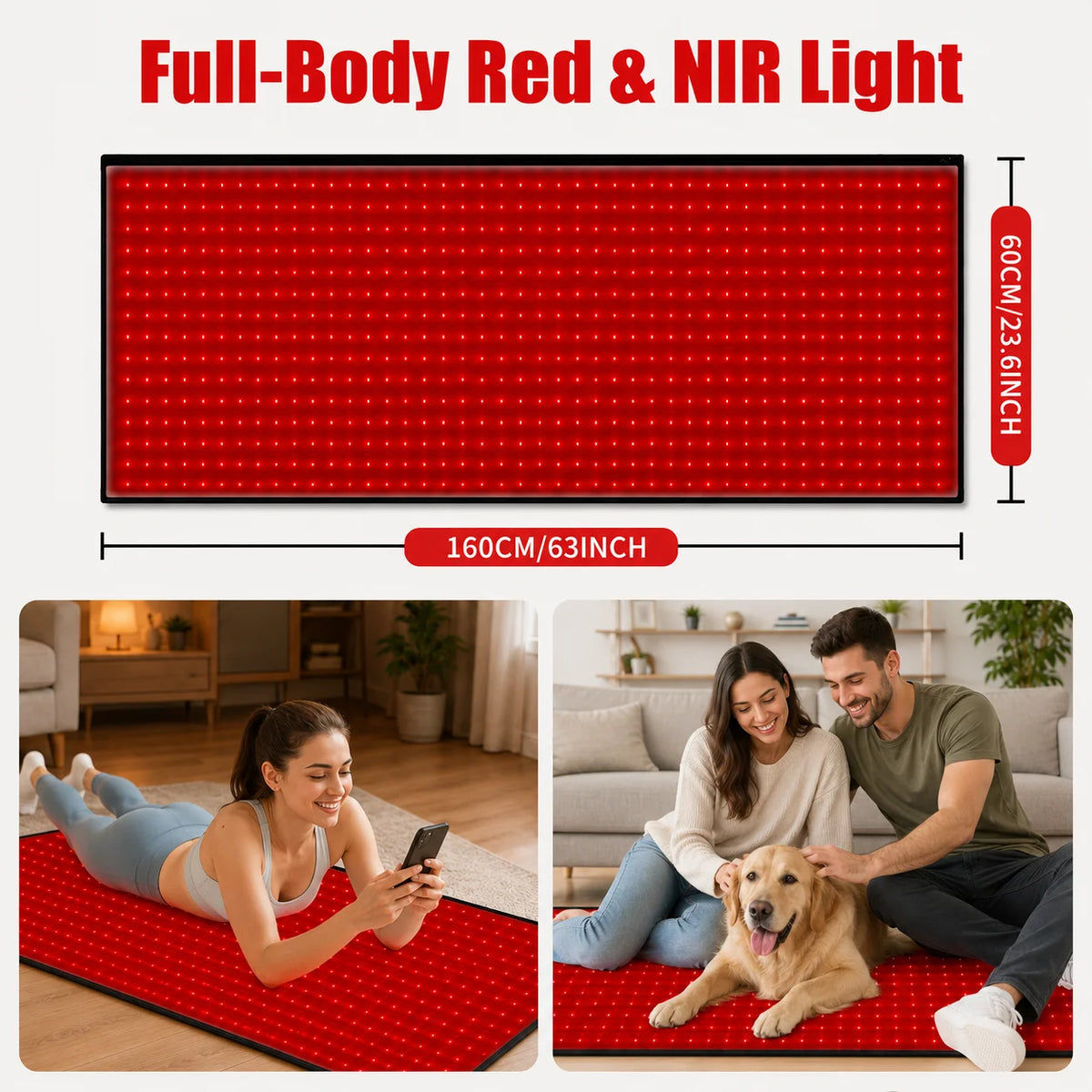 Red Light Therapy Mat 660nm 850nm 588 Led Adjustable Timer