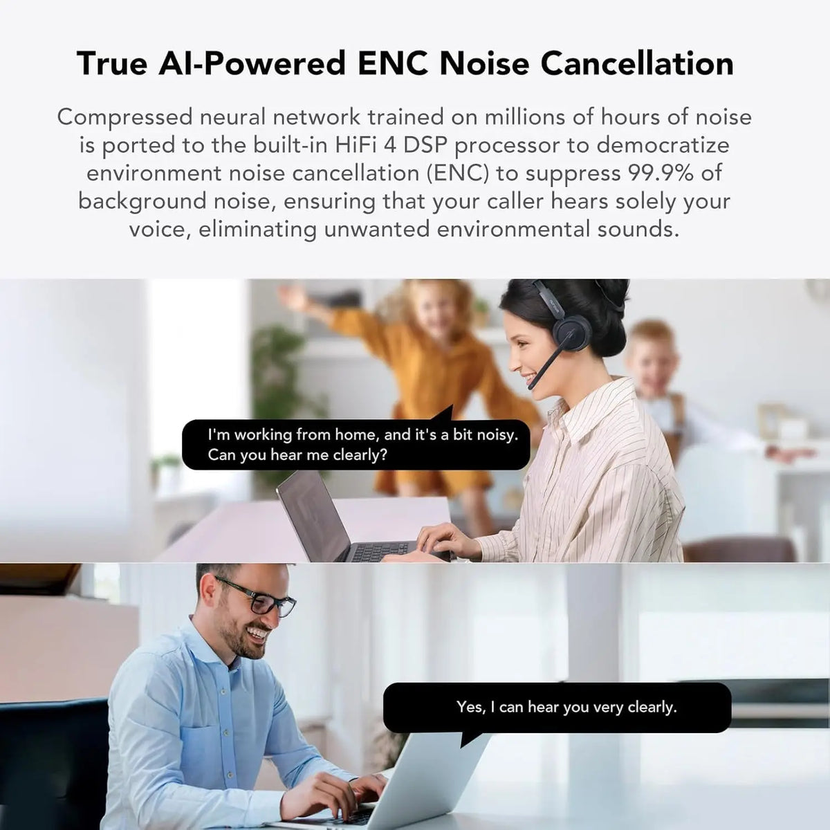 Nuroum Bluetooth 5.3 Wireless Headset With Active Noise Canceling Mic
