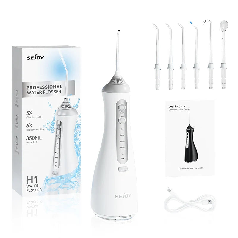 Sejoy Portable Cordless Water Flosser With Six Jet Modes