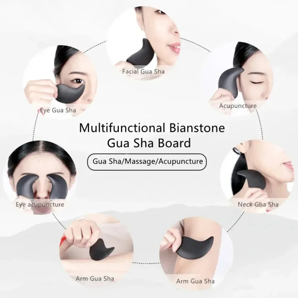 Smooth Polished Natural Jade Gua Sha Facial Massage Skincare Tool