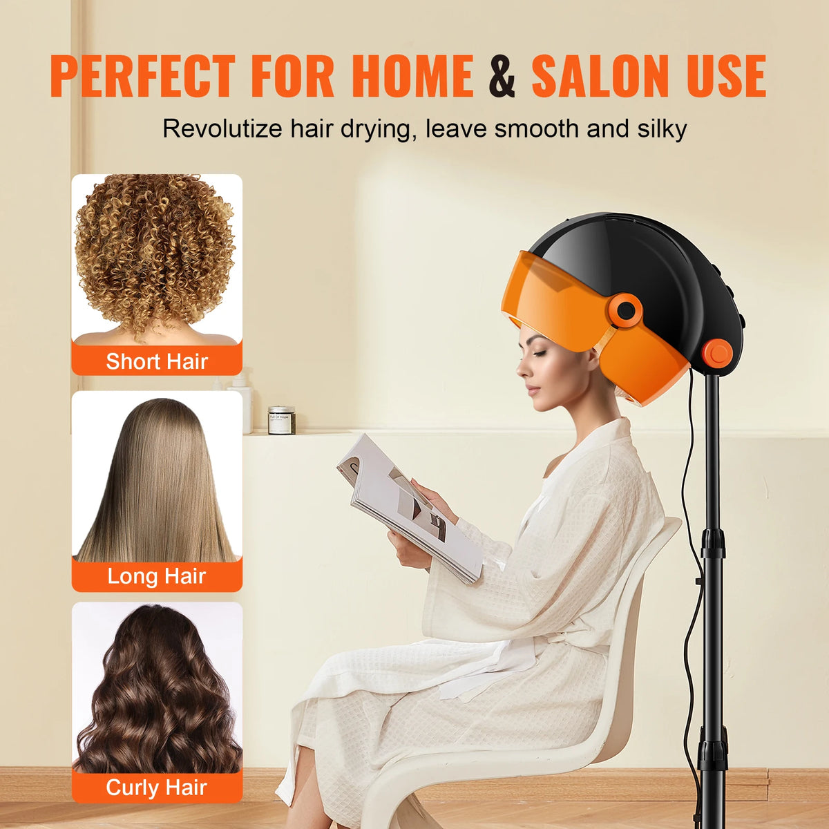 SucceBuy Ionic Bonnet Dryer With Timer And Mobile Stand