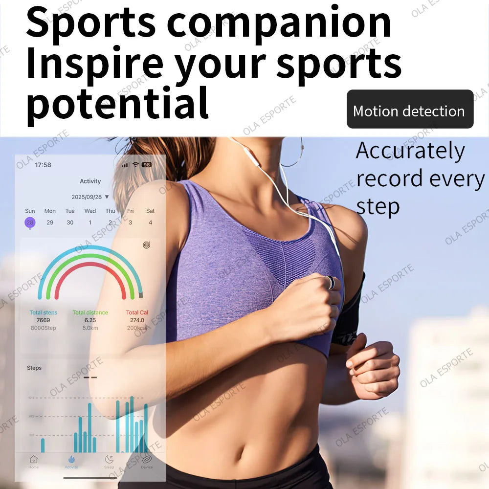 Ola Esporte Smart Ring LED Display Heart Rate Monitor