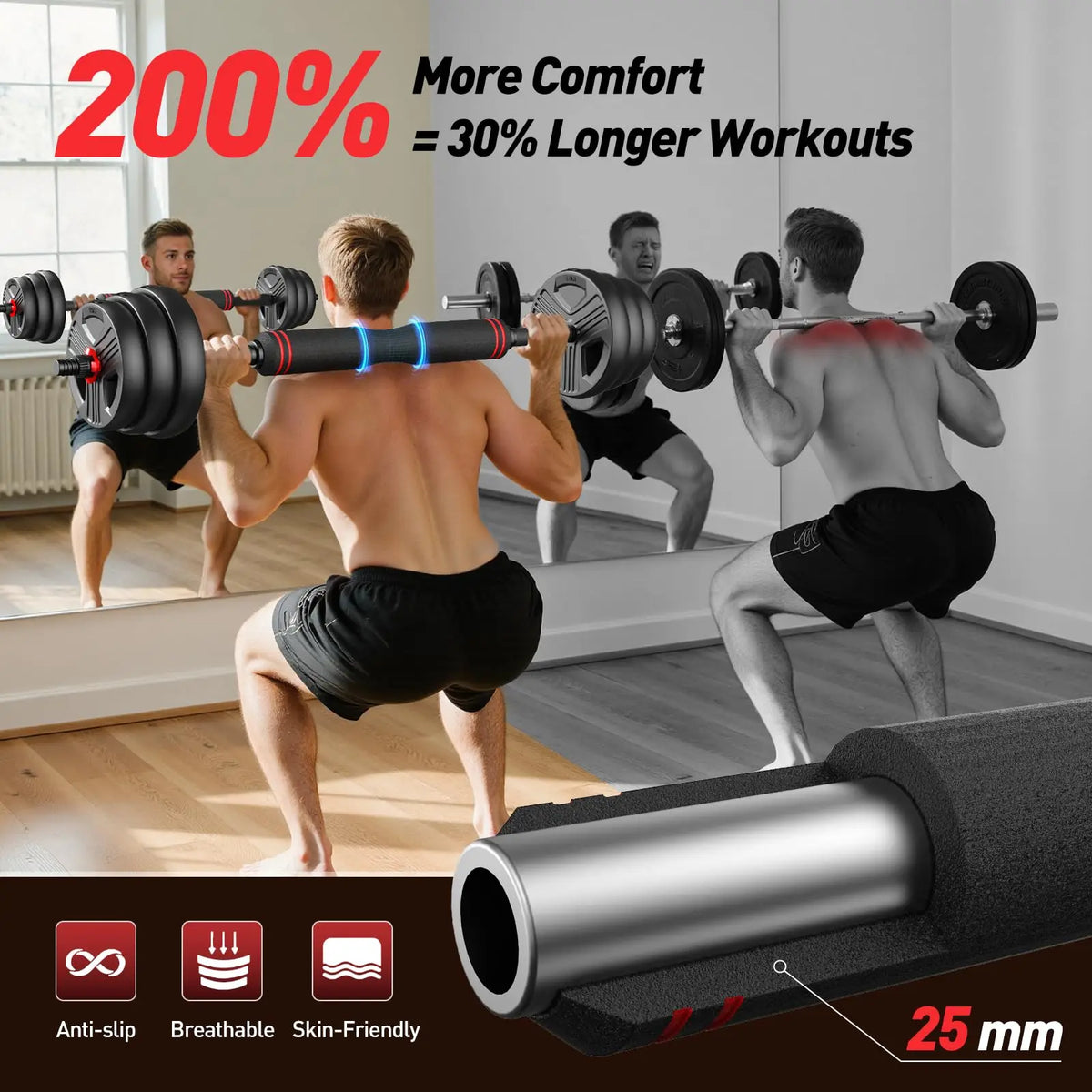 FITPLAM Adjustable 5In1 Dumbbell Set For Strength Training