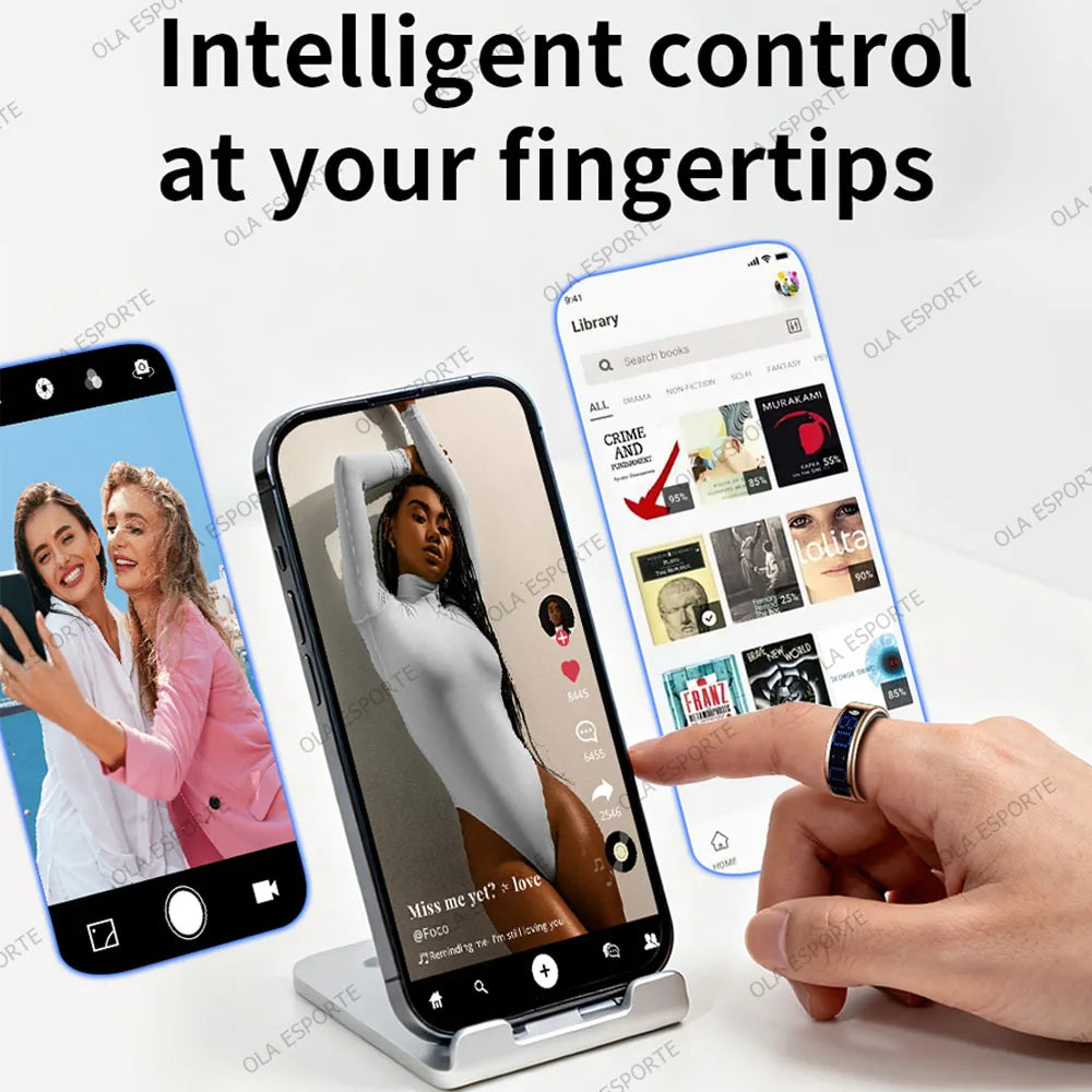 Ola Esporte Smart Ring Led Display And Heart Rate Monitor