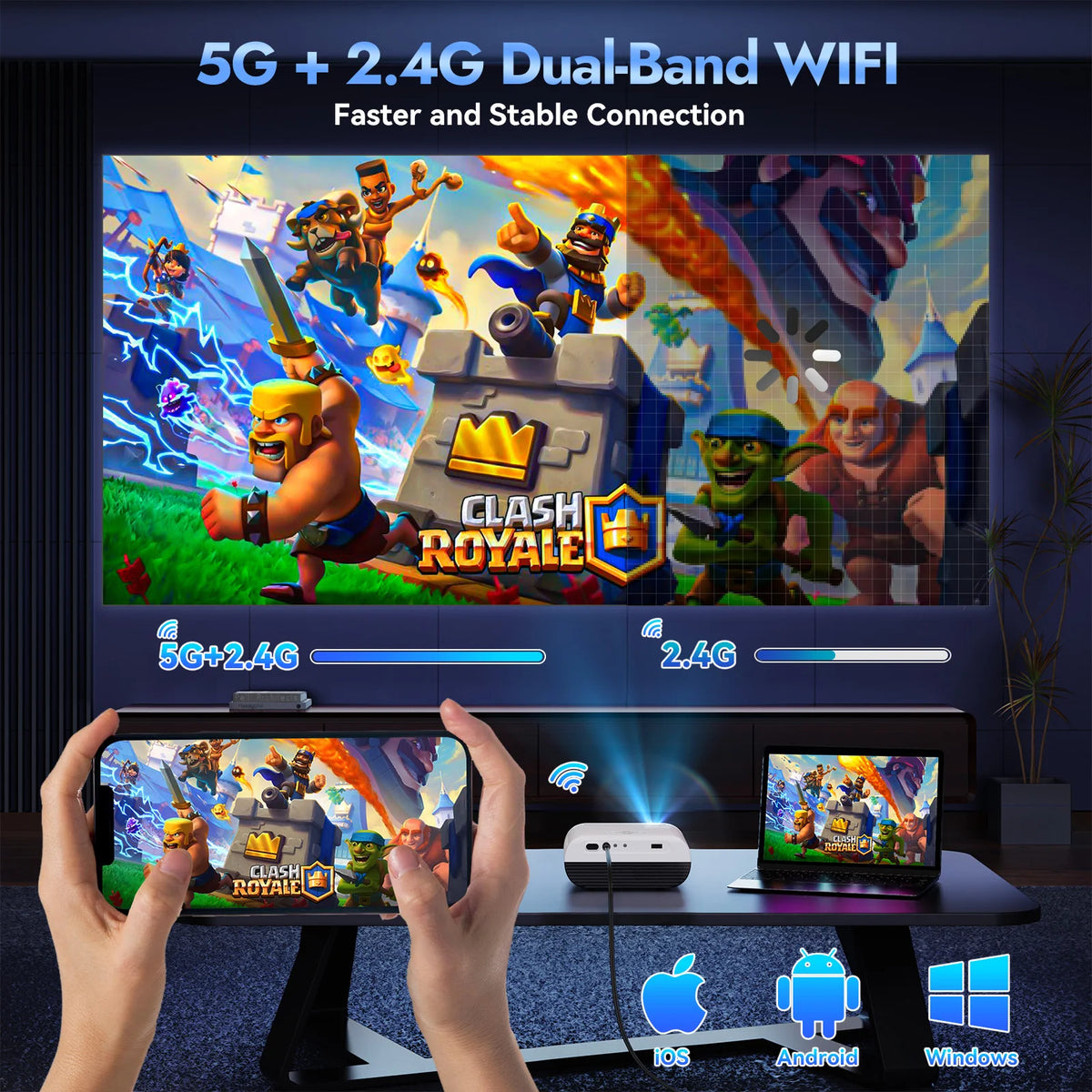 Portable Full HD Projector With Bluetooth Connectivity And HDMI Support