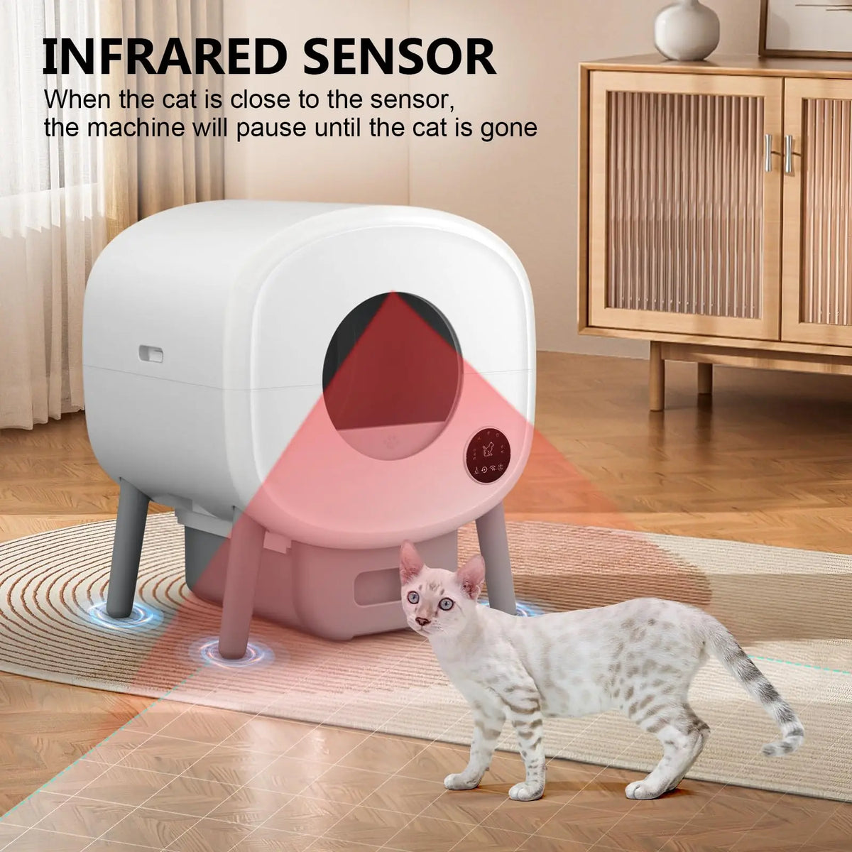 Smart Automatic Self Cleaning Cat Litter Box Featuring App Control