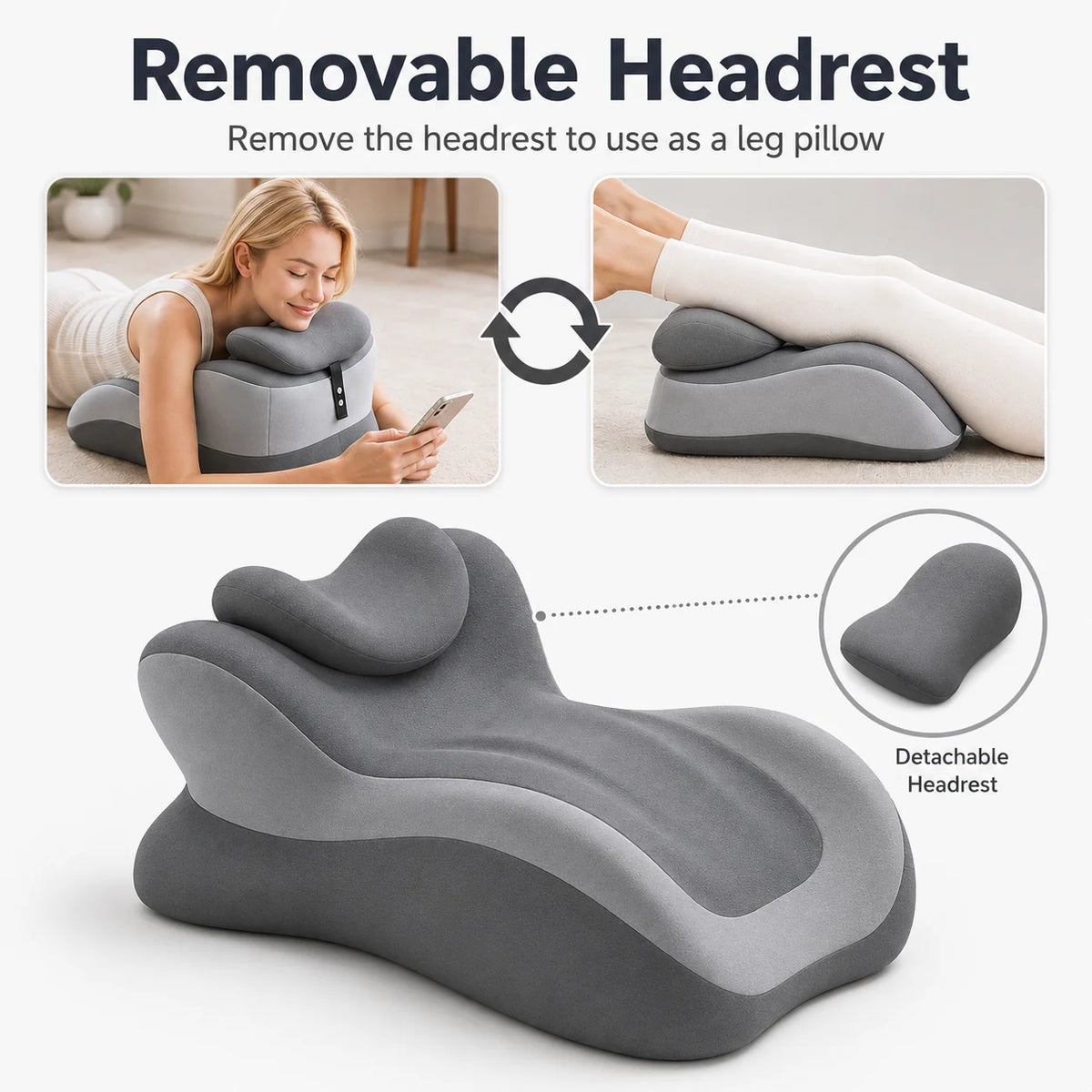 Ergonomic Memory Foam Prone Reading Pillow With Head Support