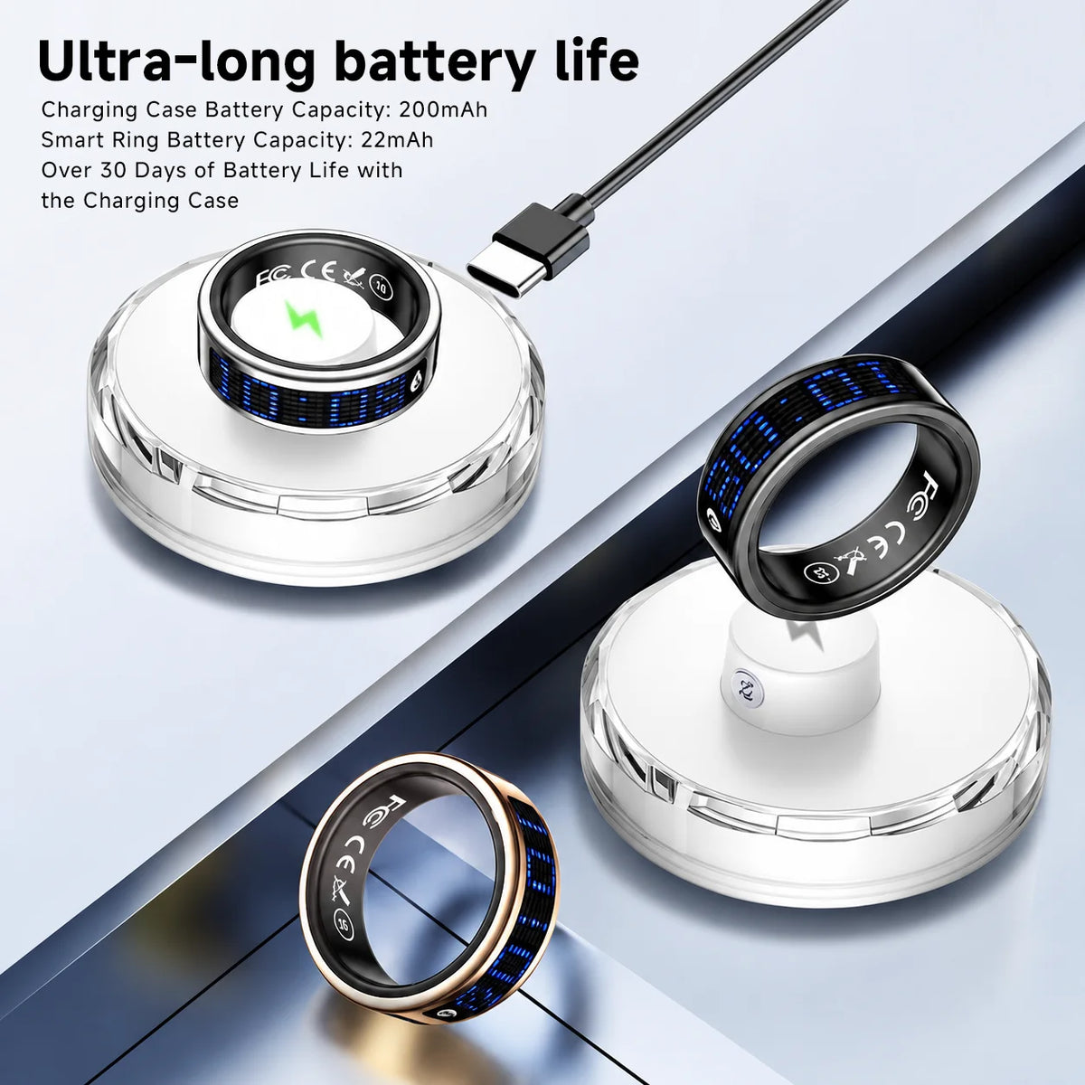 Ola Esporte Smart Ring Led Display And Heart Rate Monitor