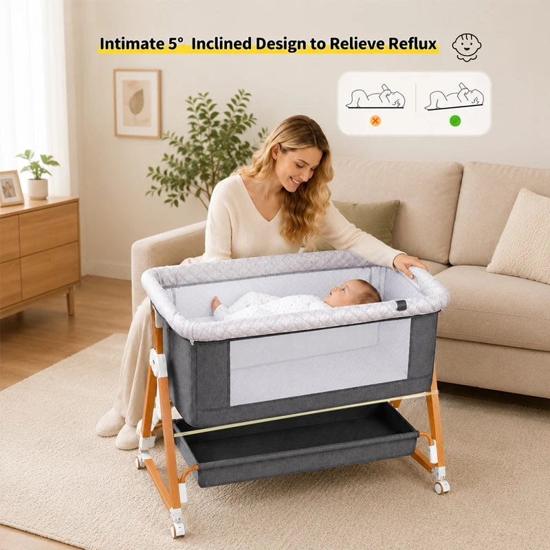 Portable Baby Bassinet Bedside Sleeper With Changing Table