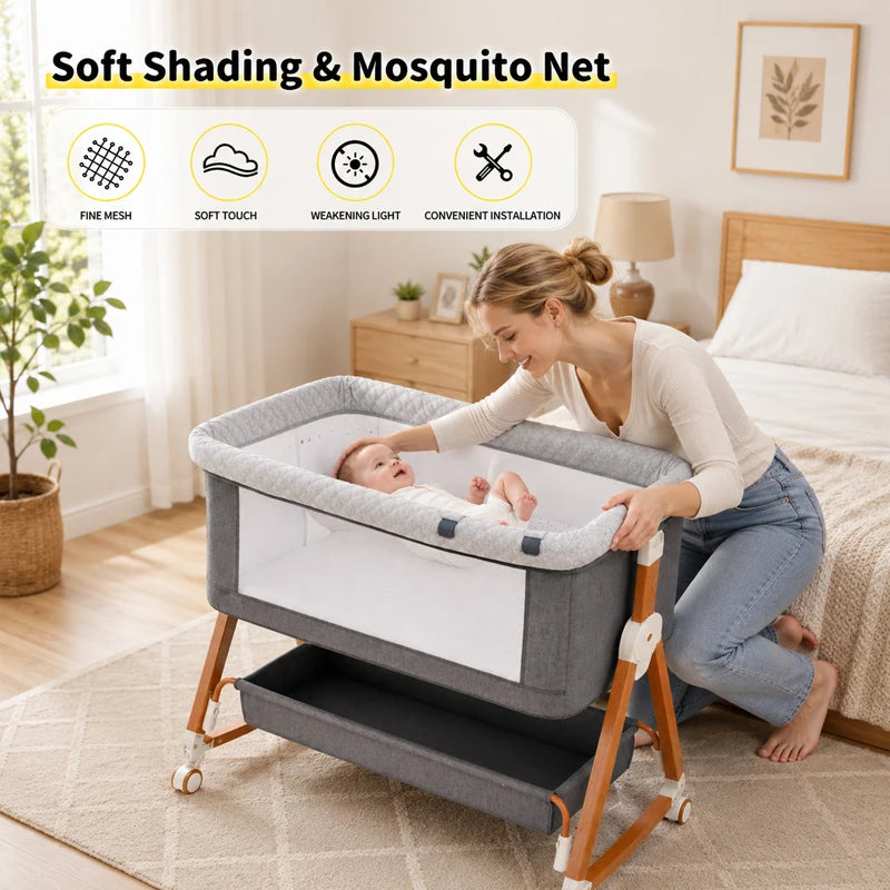 Portable Baby Bassinet Bedside Sleeper With Changing Table