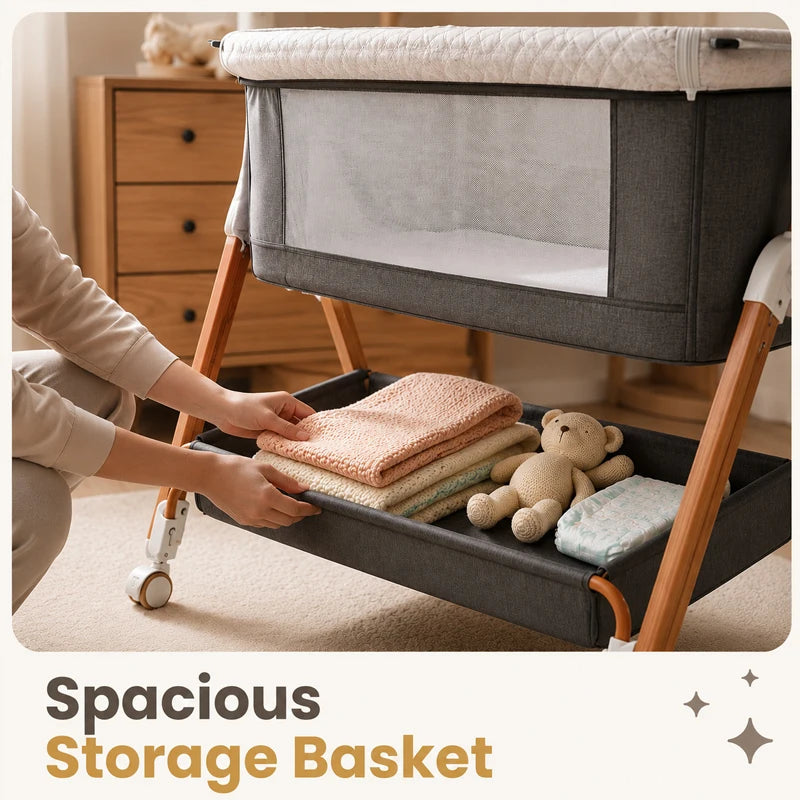 Portable Baby Bassinet Bedside Sleeper With Changing Table