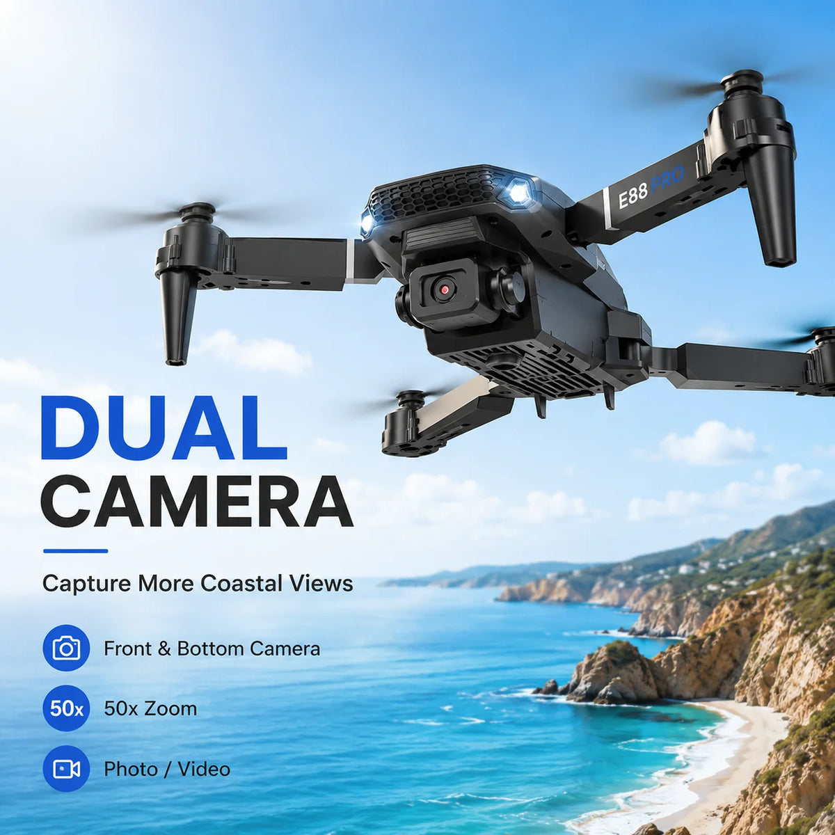 ZNLYRION 4K Dual Camera FPV RC Drone Foldable Quadcopter