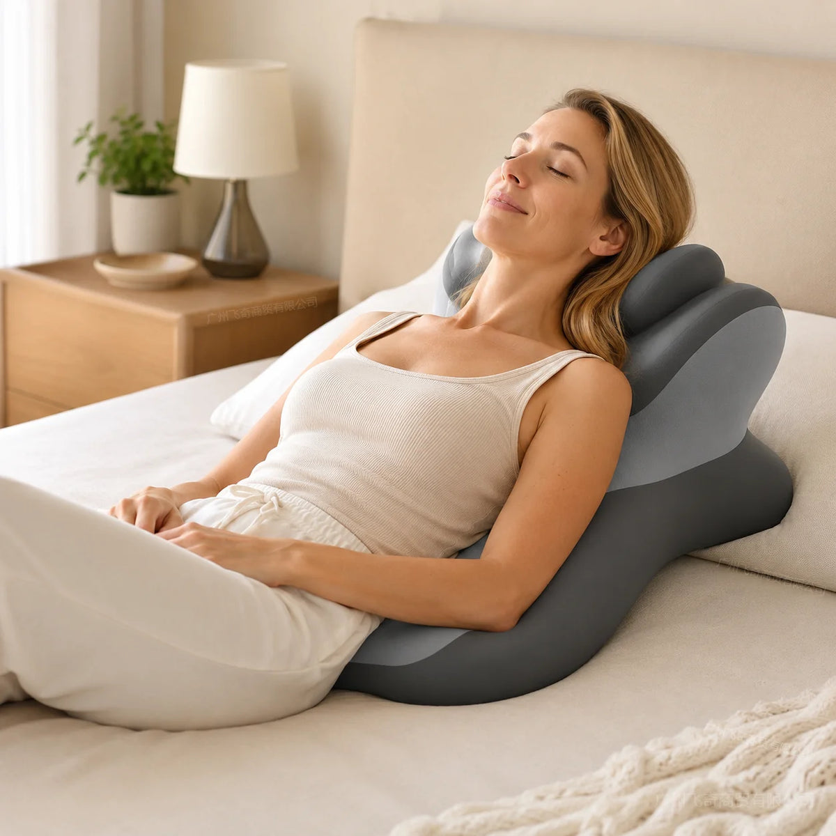 Ergonomic Memory Foam Reading Pillow With Removable Headrest