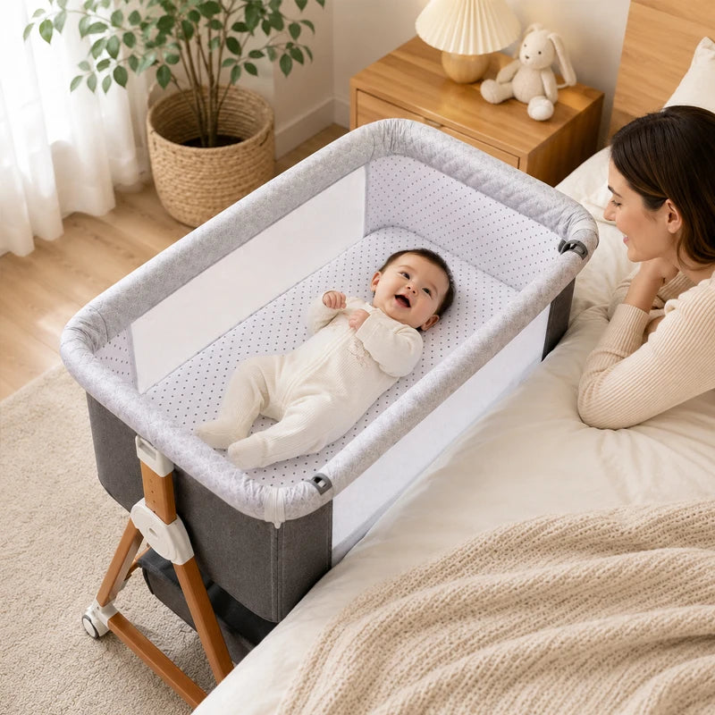 Portable Baby Bassinet Bedside Sleeper With Changing Table