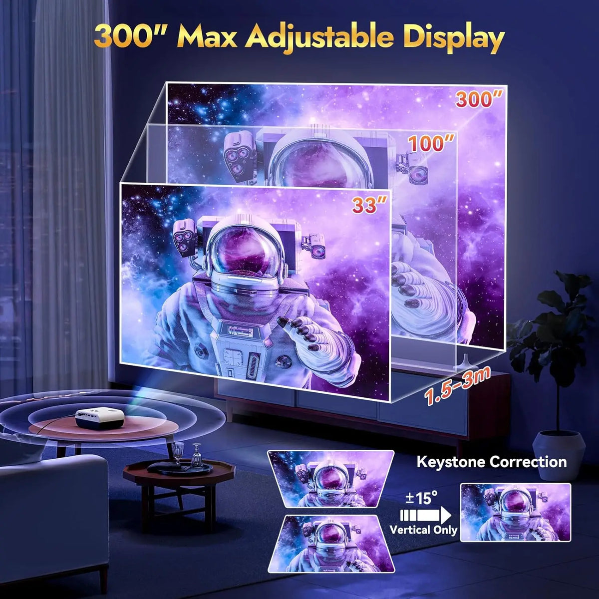 Portable Full HD Projector With Bluetooth Connectivity And HDMI Support