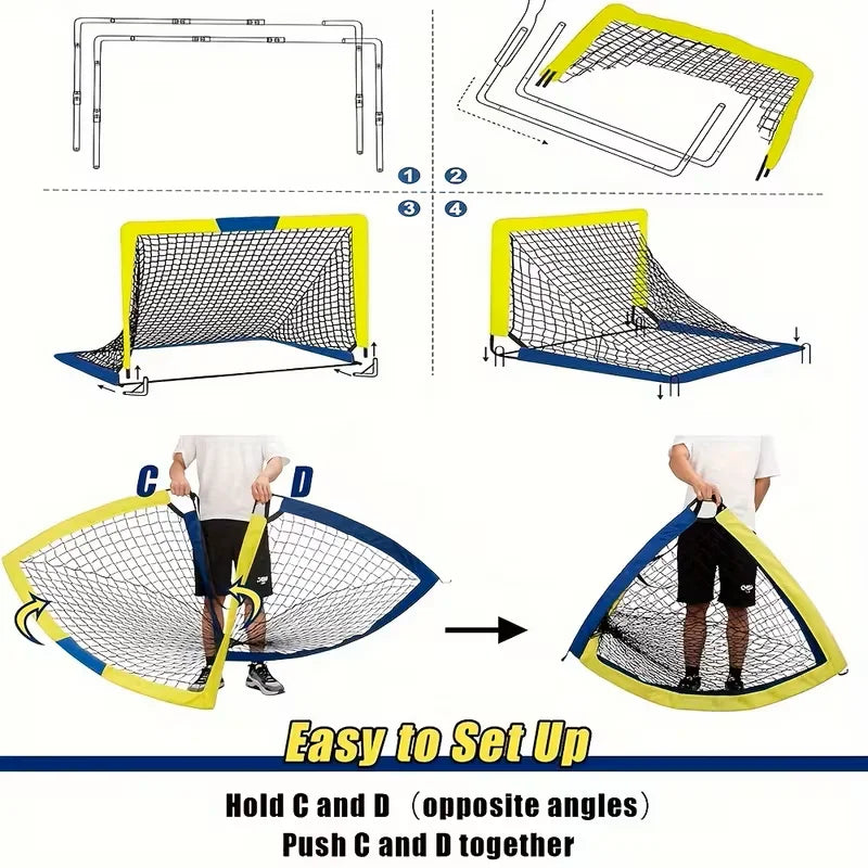 Portable Pop Up Soccer Goals For Indoor And Outdoor Play