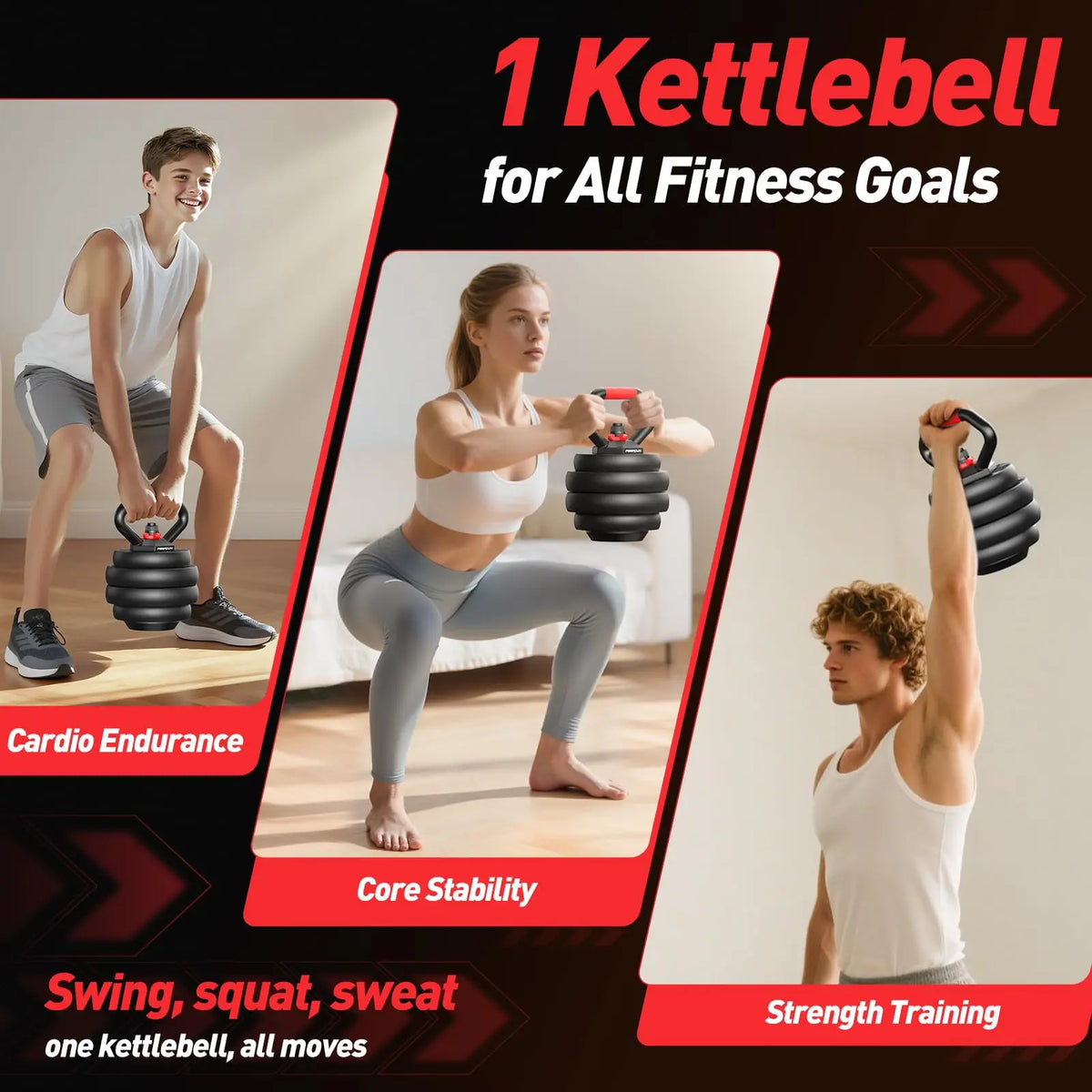 FITPLAM Adjustable 5In1 Dumbbell Set For Strength Training