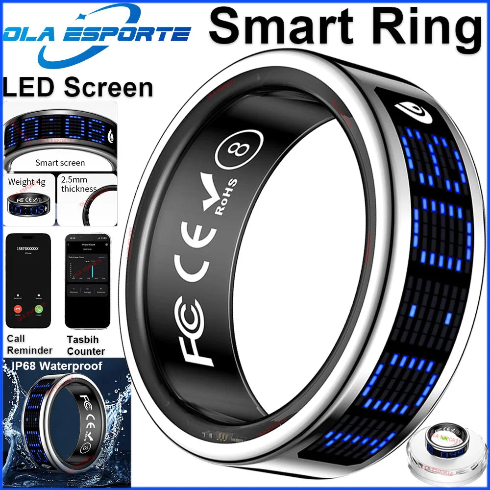 Ola Esporte Smart Ring Led Display And Heart Rate Monitor