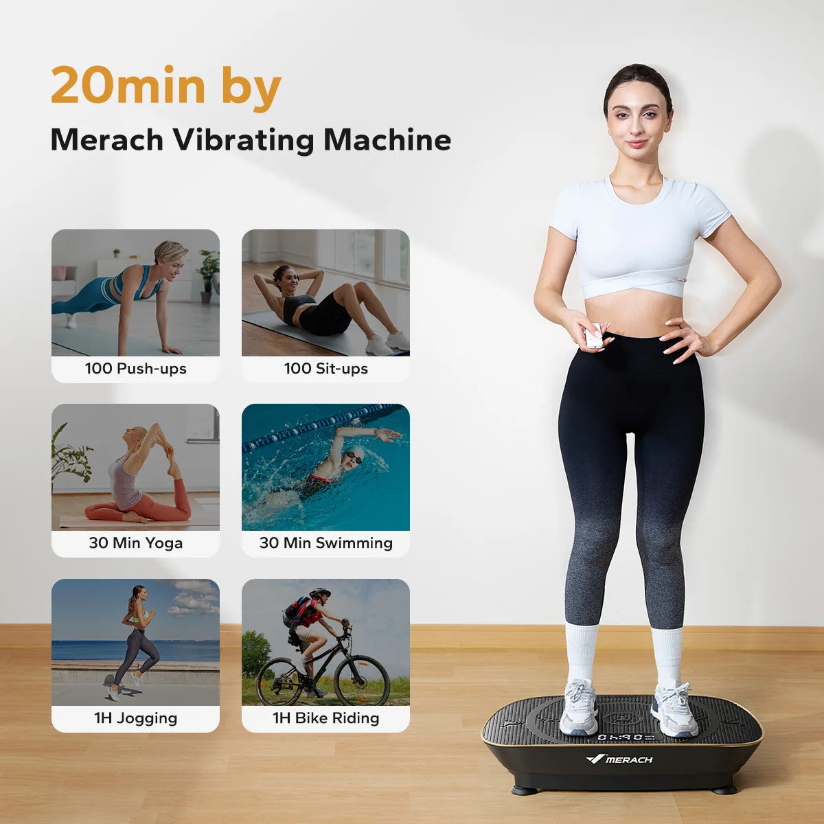 Merach Vibration Plate Exercise Machine For Whole Body Workout Fitness