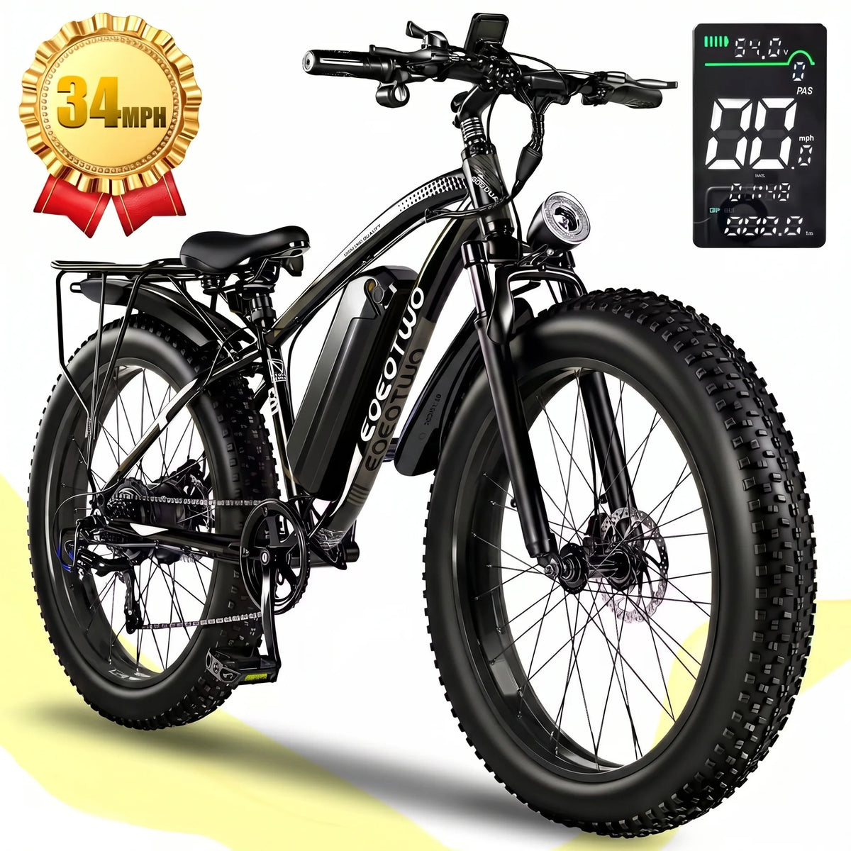 EOEOTWO Adult Fat Tire Electric Bike With 1000 Watt Motor