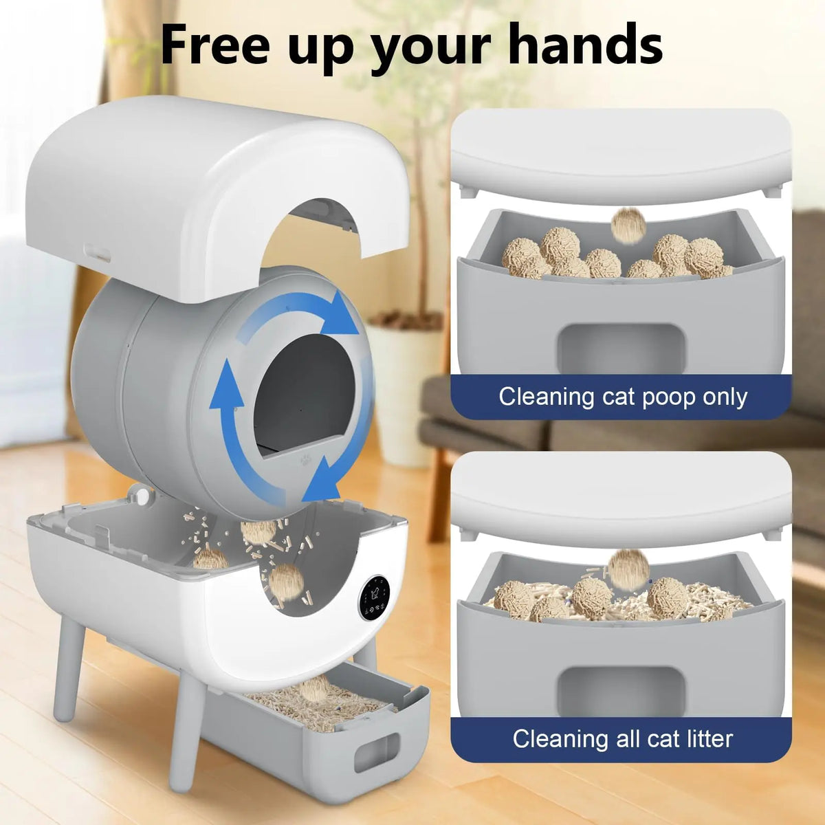 Smart Automatic Self Cleaning Cat Litter Box Featuring App Control