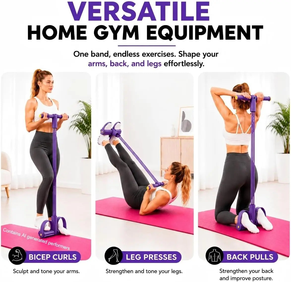 Multifunctional Pedal Resistance Band Tension Rope for Home Gym Workout
