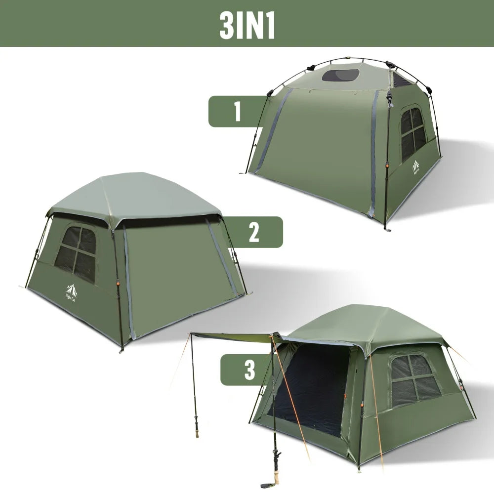 Night Cat Waterproof Pop Up Camping Tent With Rainfly