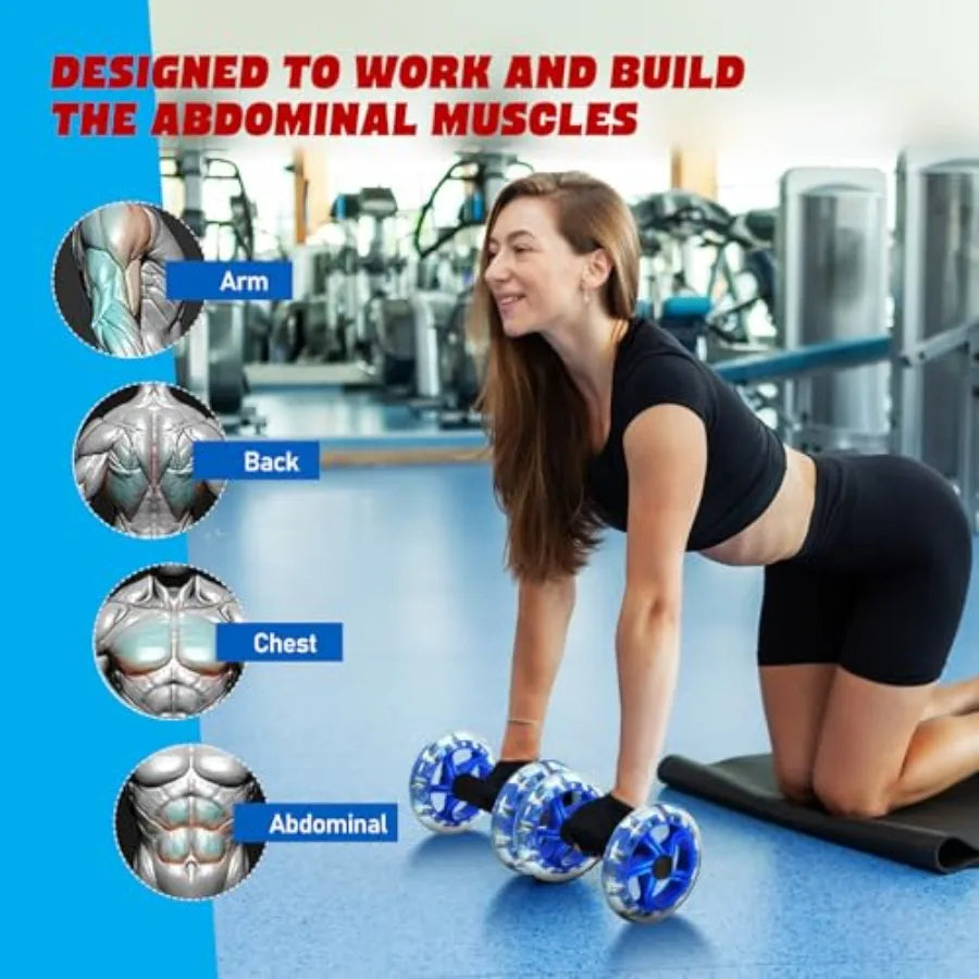 Dual Ab Roller Wheels for Core Strength and Home Fitness