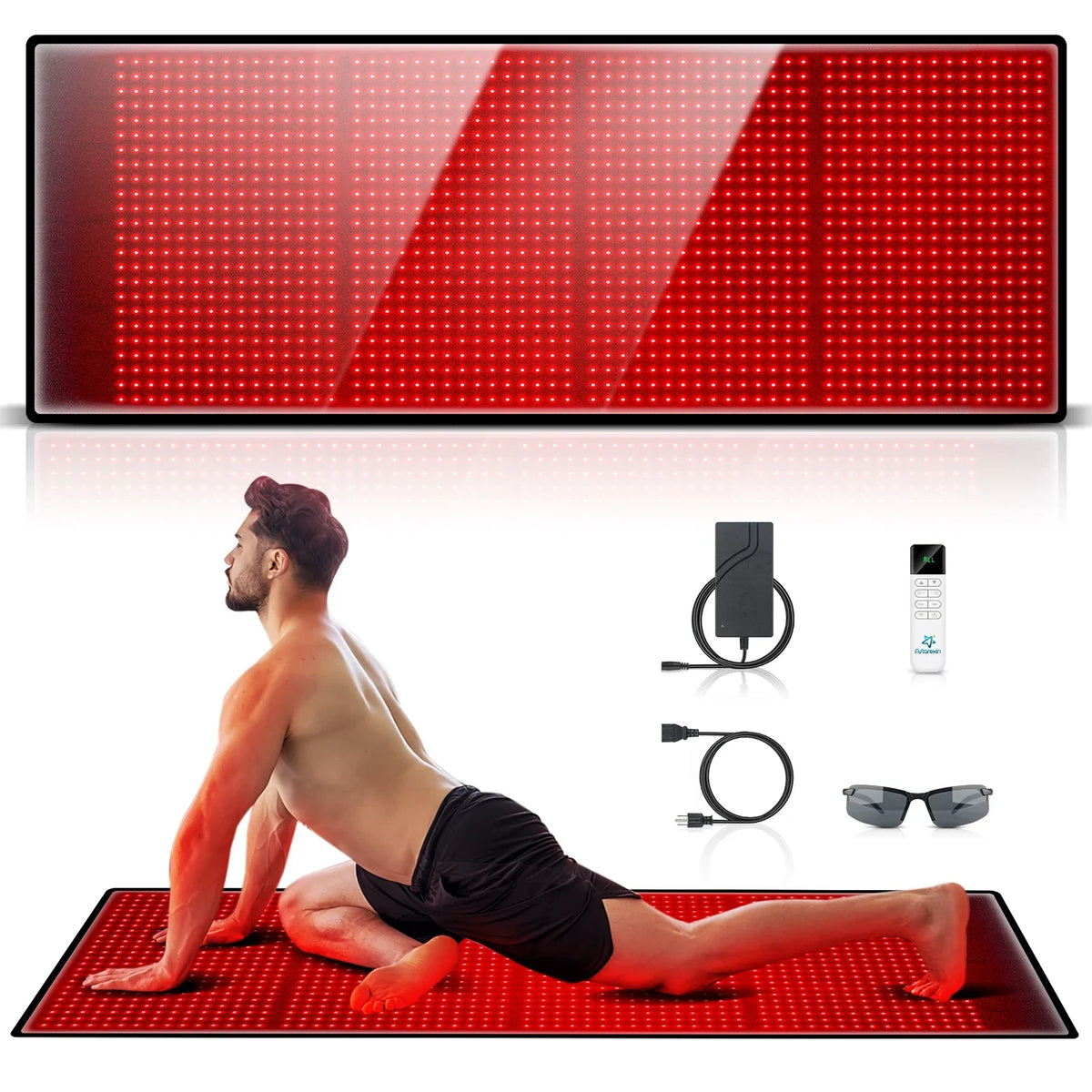 Astarexin 67"×24" Large Red & Near Infrared Light Therapy Mat 1440 LEDs 660nm 850nm, 160W Full Body LED Light Pad for Home Comfort Use