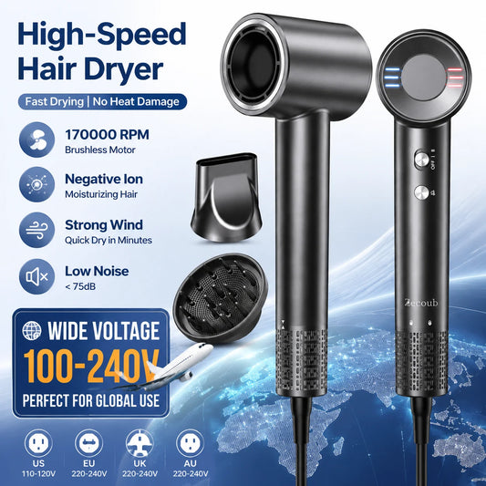 LYSMOSKI Dual Voltage Travel Hair Dryer With Ionic Ceramic Heating