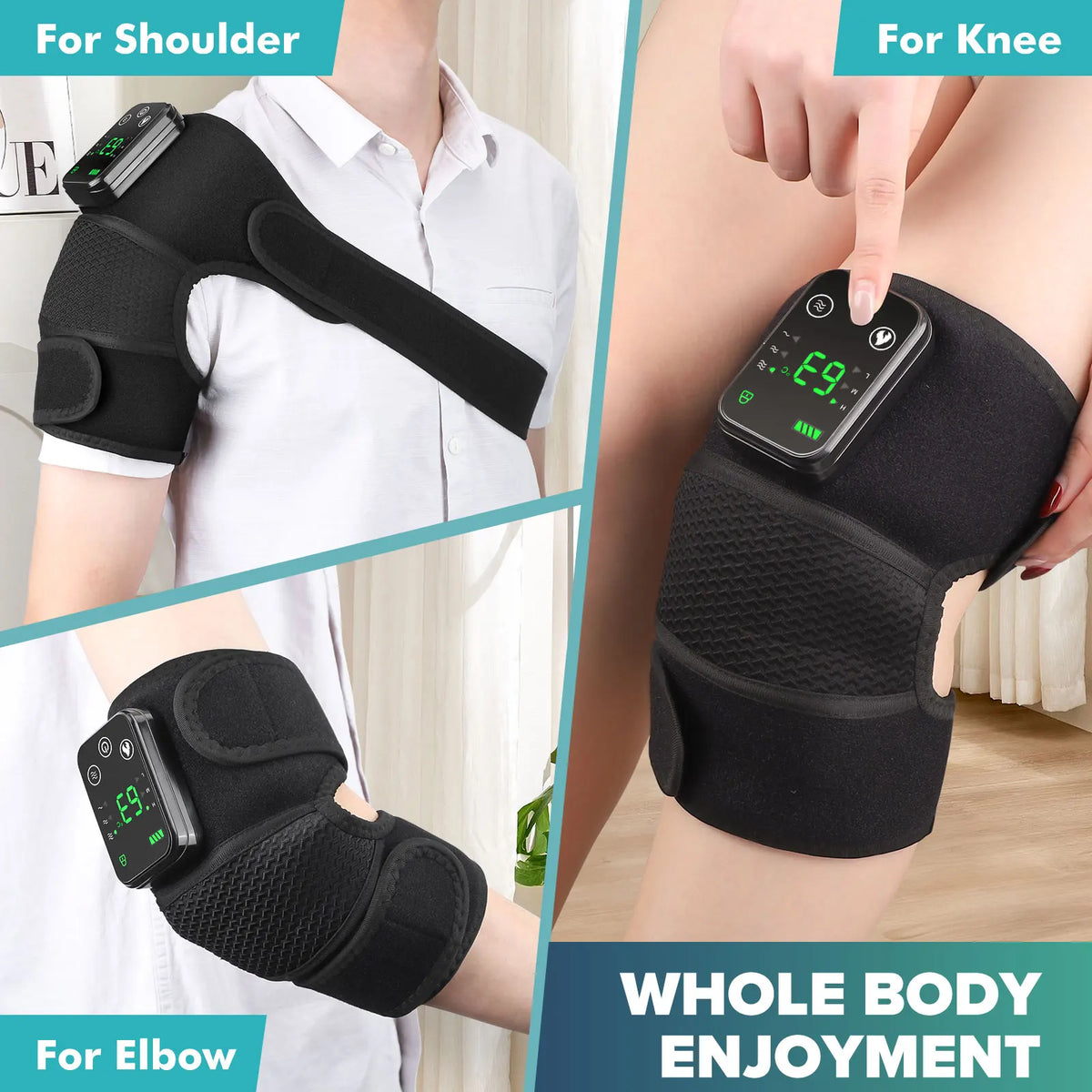 Moajaza 3-In-1 Heated Vibration Massager For Knee Shoulder Support