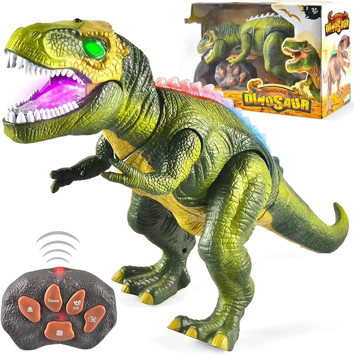 Joyfy Remote Control Walking Dinosaur Big T rex Dinosaur Robot Toy with Light Sound Electric Animal for Kids Best Birthday Gift