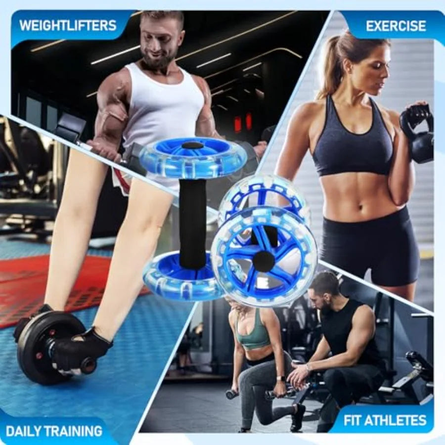 Dual Ab Roller Wheels for Core Strength and Home Fitness