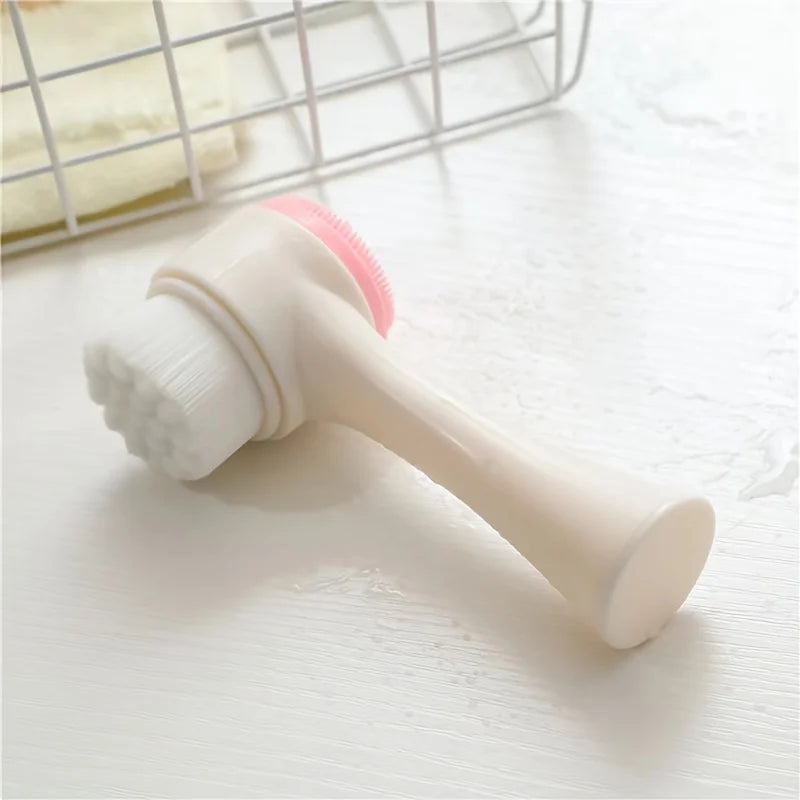 Silicone Double Sided Facial Brush For Exfoliation And Cleansing