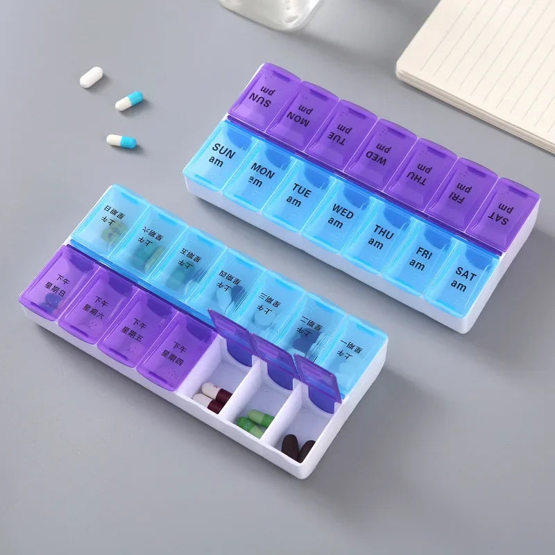 Weekly Travel Pill Organizer For Daily Medicine And Vitamin Storage