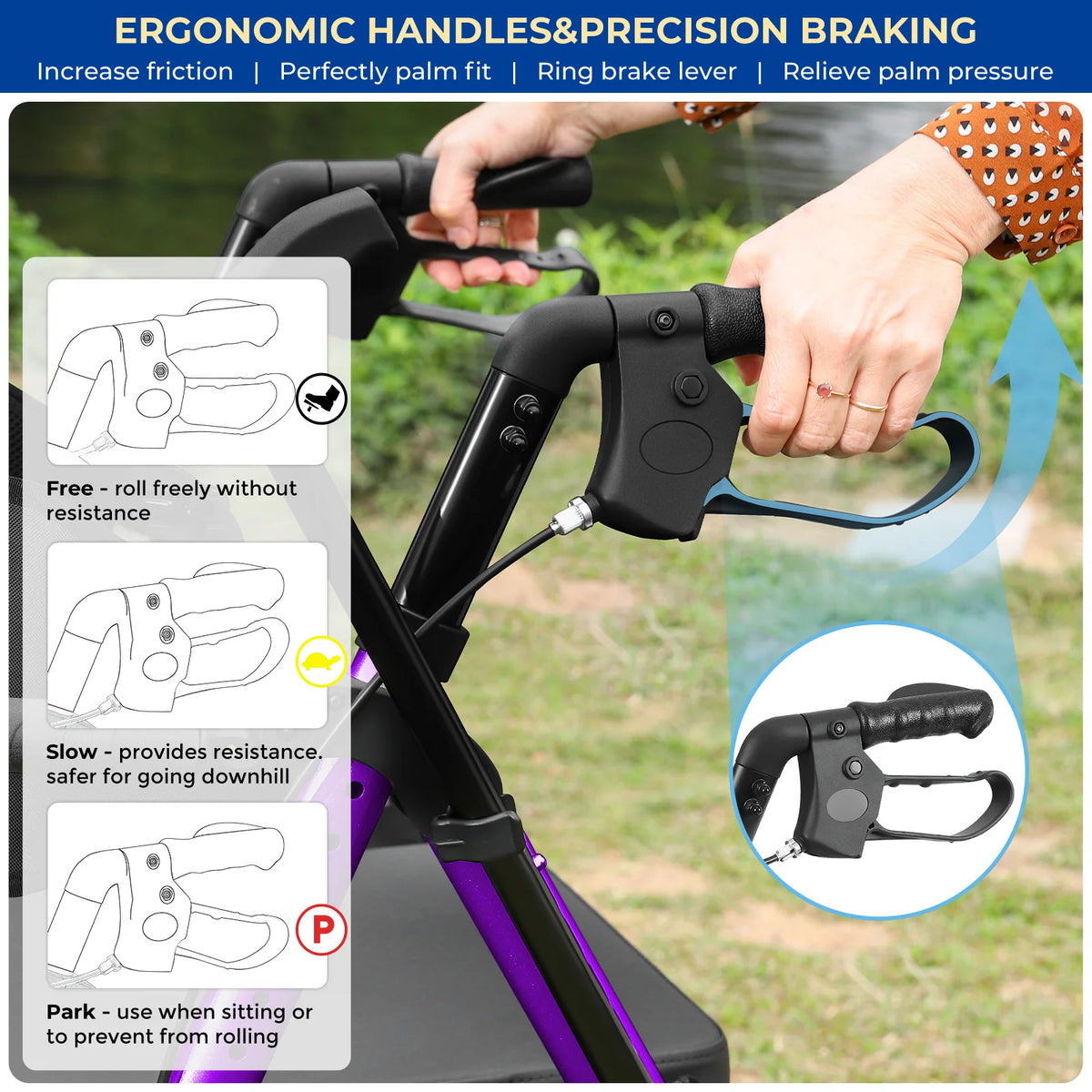 Adjustable 2 In 1 Rollator Walker And Wheelchair Transport Chair