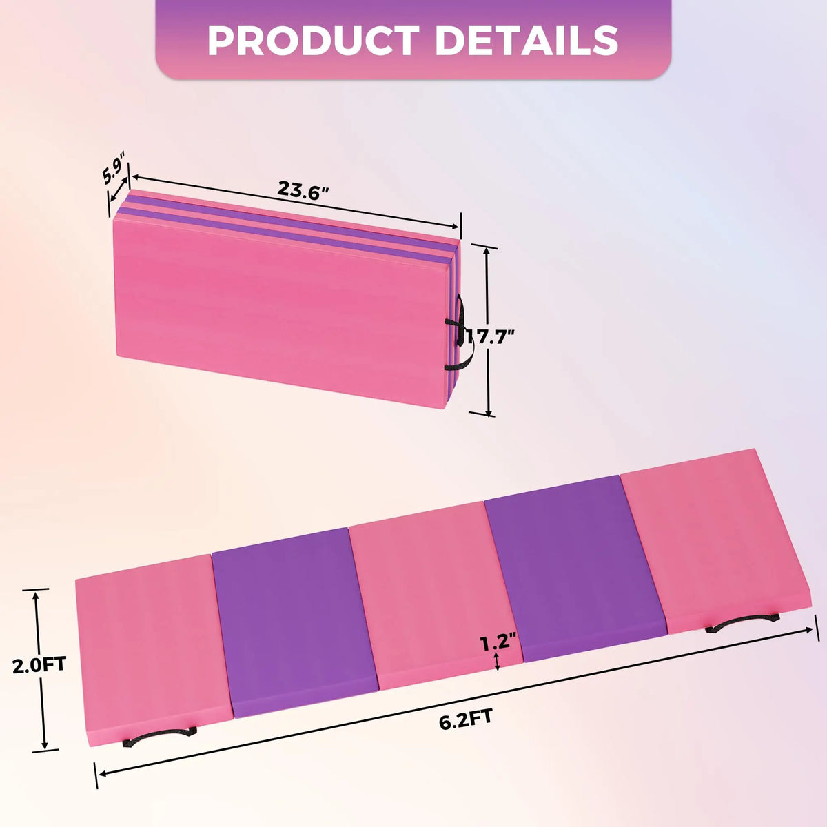 HiMISS Professional Foldable Gymnastics Exercise Mat For Home Use