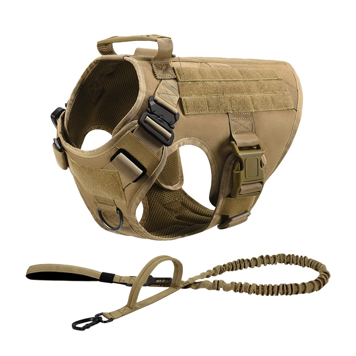 Petravel Tactical Dog Harness With Molle Pouches And Quick Release
