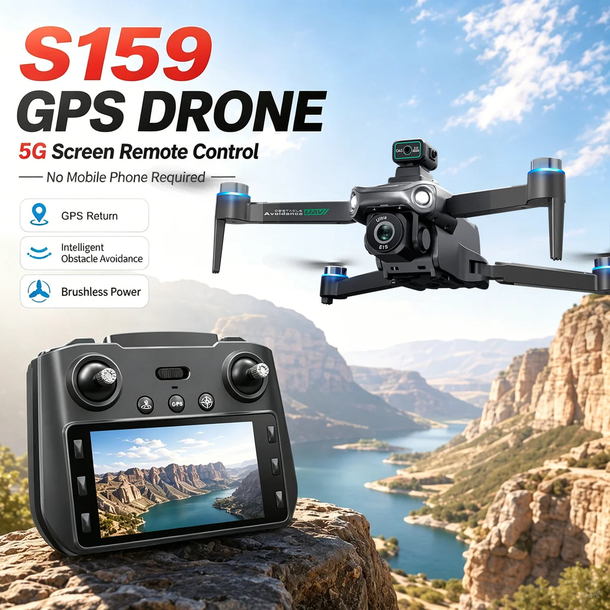 ZNLYRION S159 GPS Drone With 8K Camera 20 Minute Flight