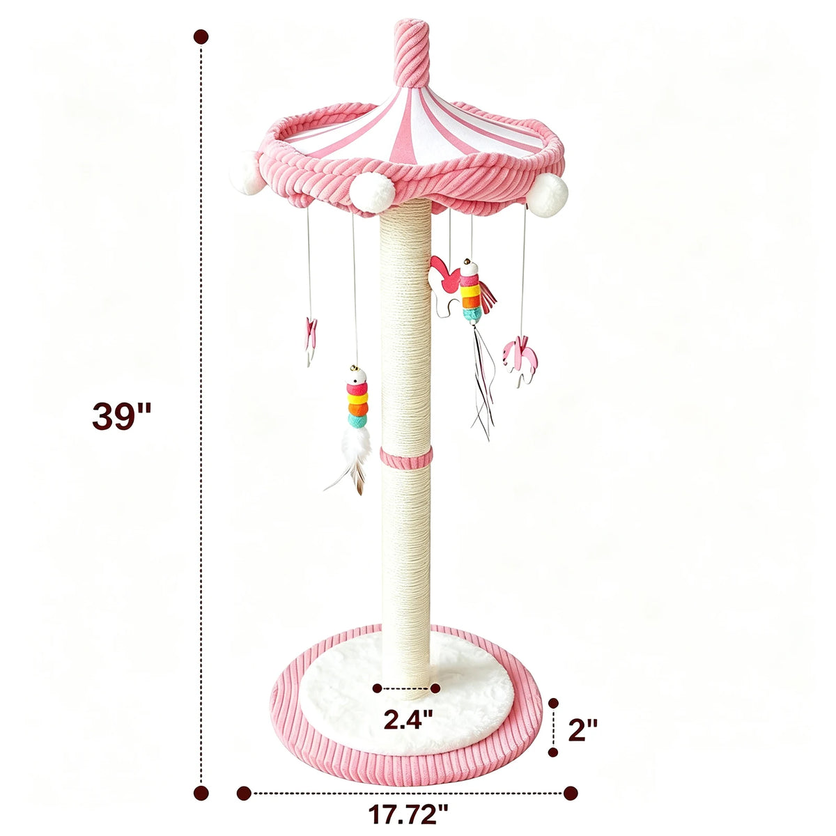 CWV Rotating Cat Scratching Post With Interactive Toys
