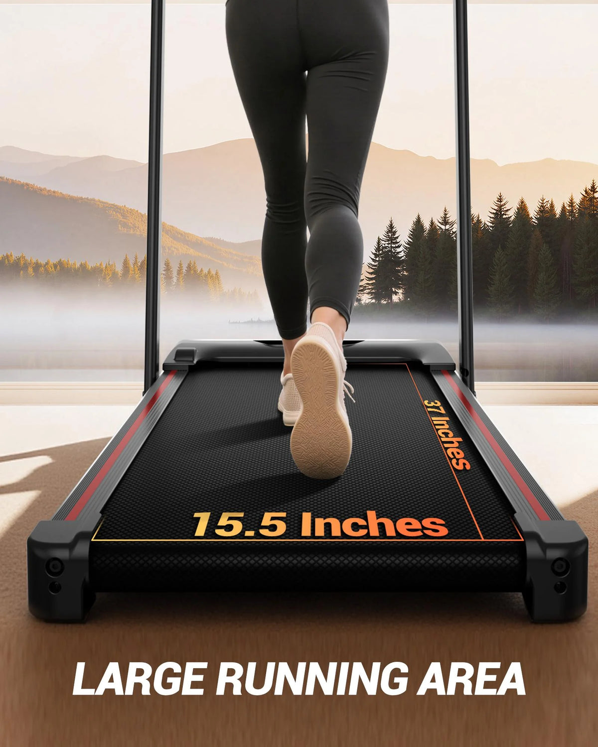 UMAY Folding Treadmill 2-in-1 with 15% Incline, Quiet Motor, Weight Capacity 136 kg, for Home Walking & Running