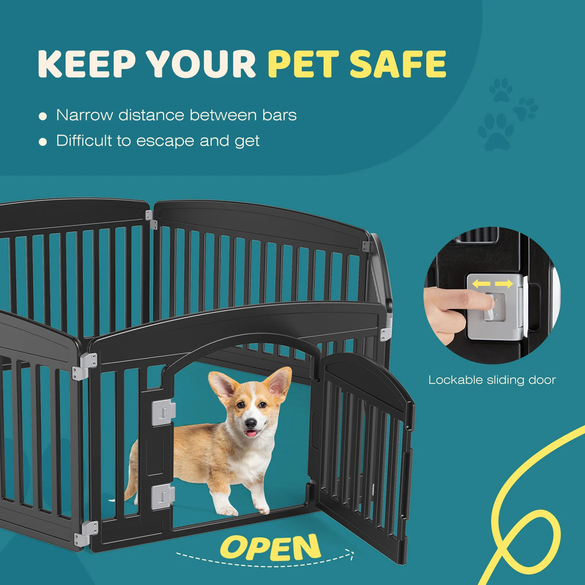 JHK Plastic Dog Playpen For Secure Indoor Outdoor Pet Containment