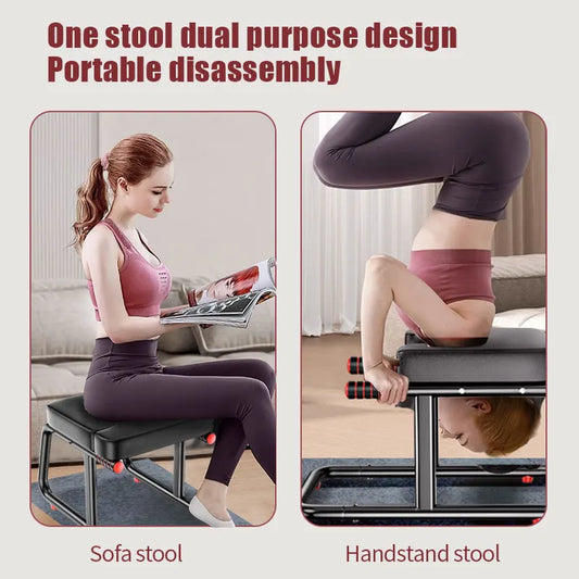 KBQ Inverted Yoga Stool With Double Armrests For Balance Training