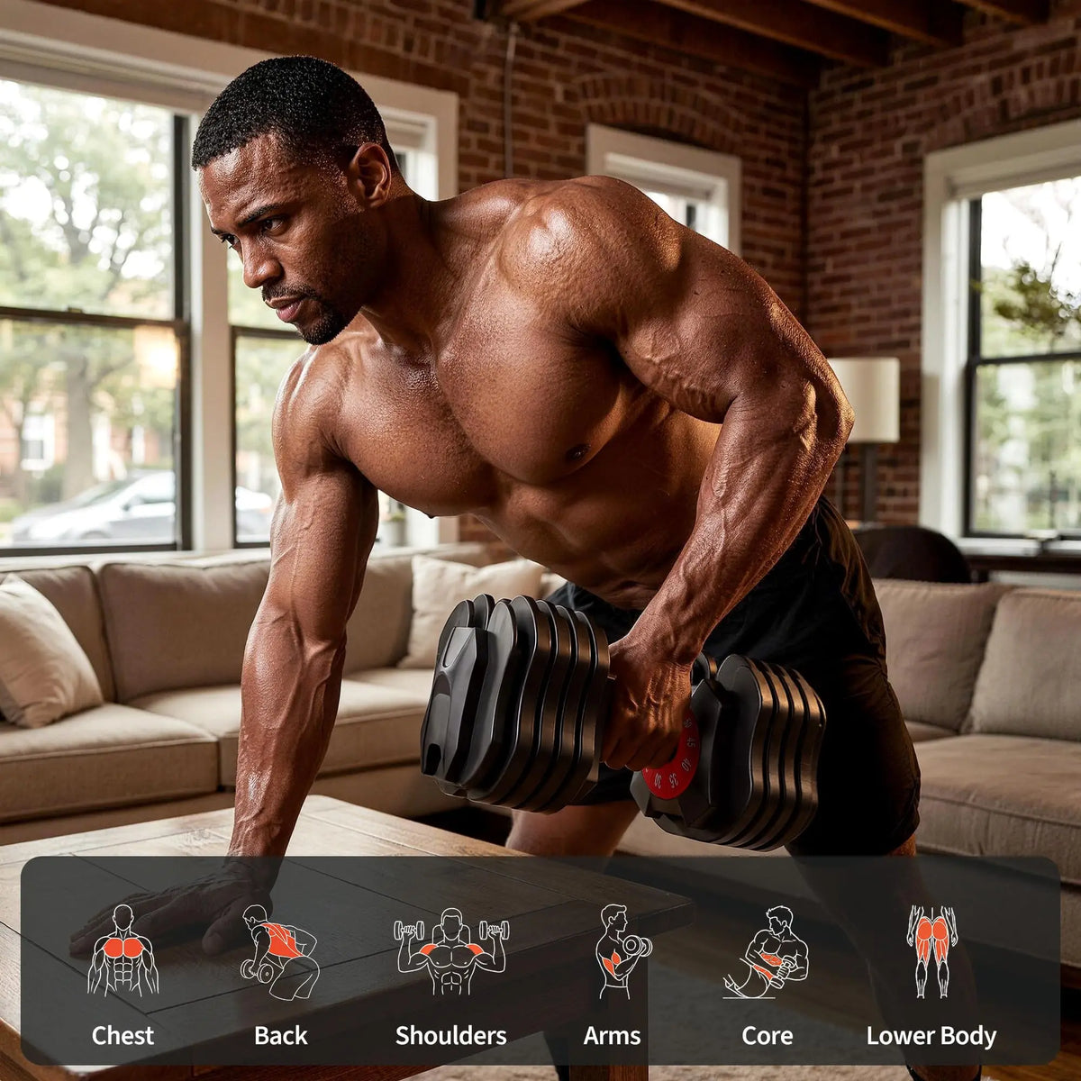 HiMISS Adjustable Dumbbell With Storage Tray For Home Strength Training