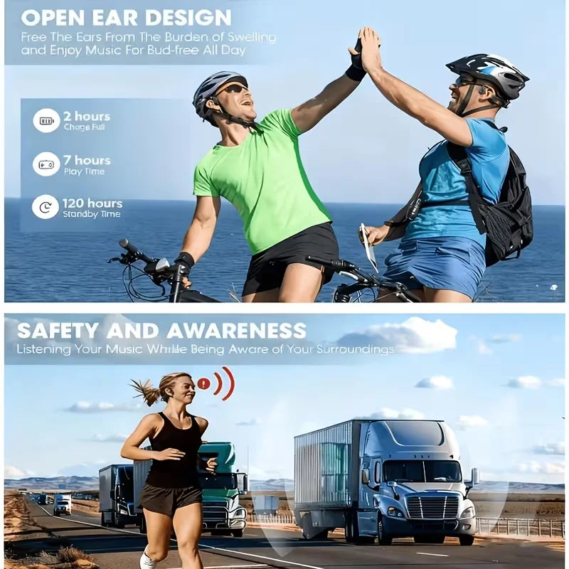 Open Ear Bone Conduction Headphones With Microphone For Running