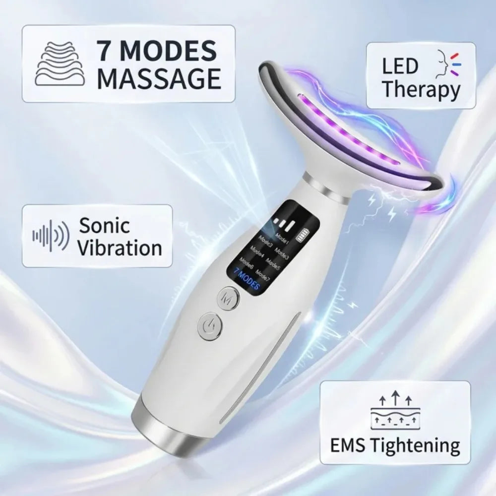 Hailicare Led Neck Face Massager With Heating And Vibration Therapy