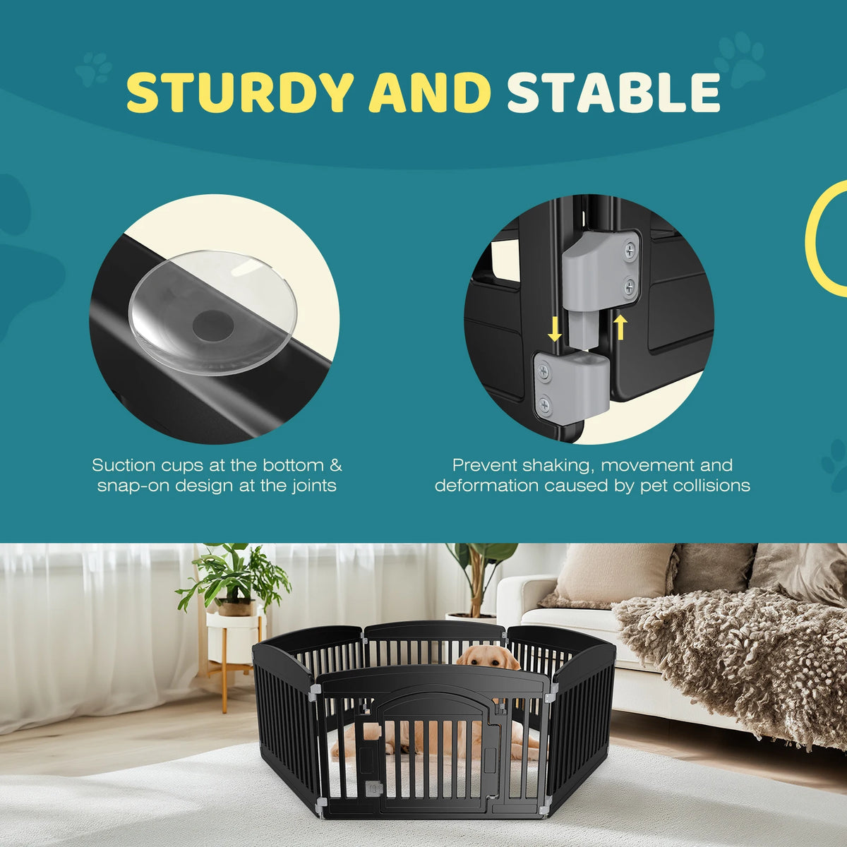 JHK Plastic Dog Playpen For Secure Indoor Outdoor Pet Containment